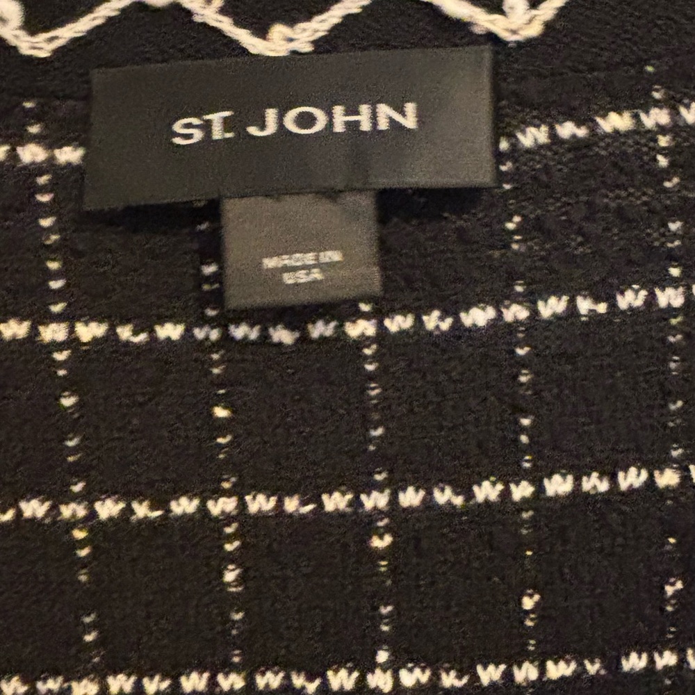 St. John Black and White Knit Top